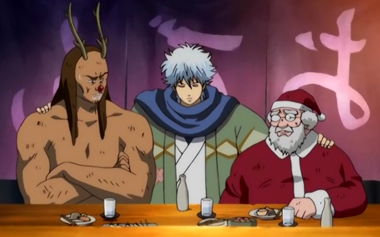 Vreemde anime kerstmannen in Gintama