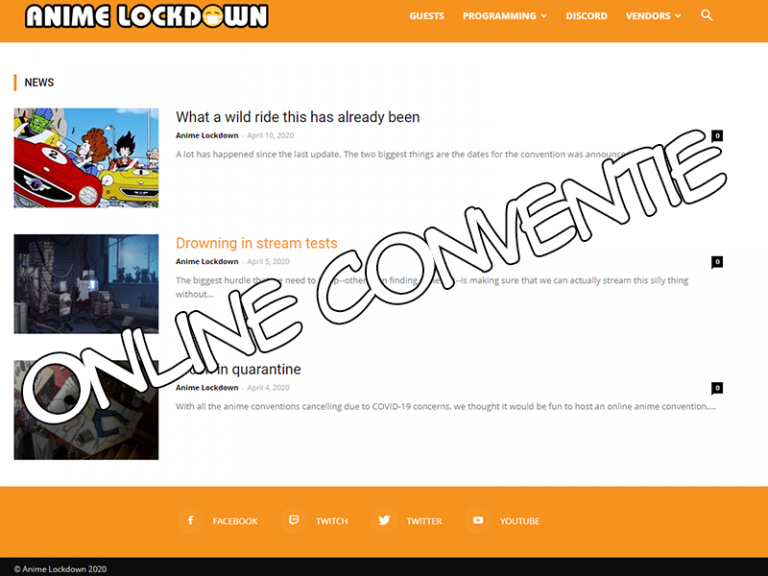 Anime lockdown online conventie tijdens corona