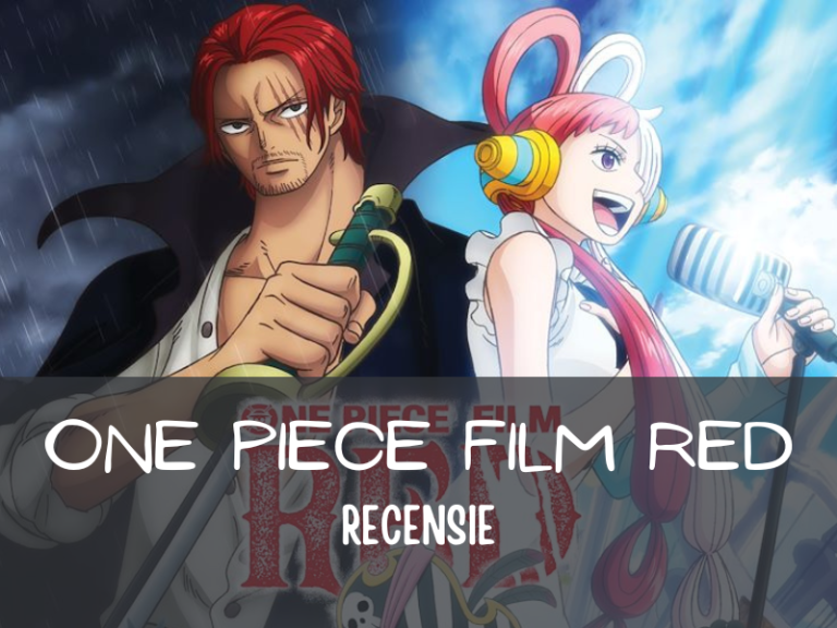 One Piece Film Red recensie cover met Shanks en Uta.