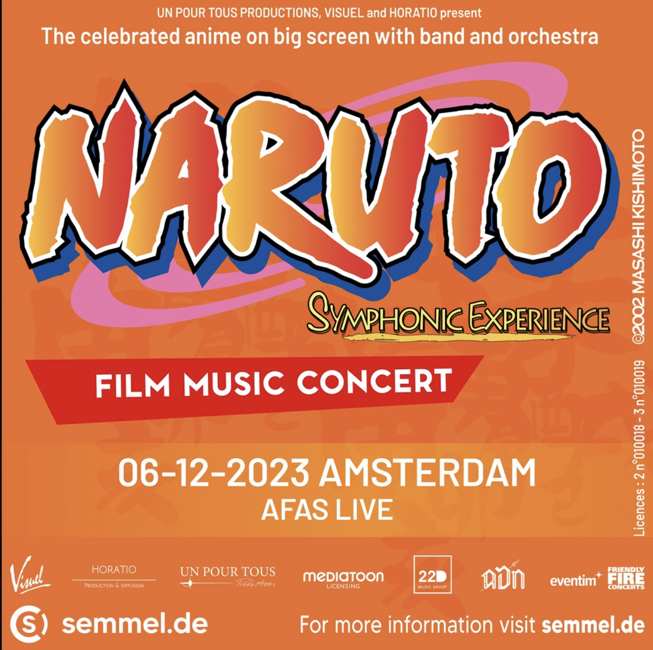Naruto Symphonic Experience afbeelding met concert informatie.