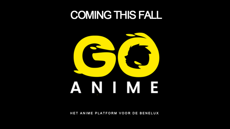Afbeelding van de website van GO ANIME met de aankondiging: coming this fall.